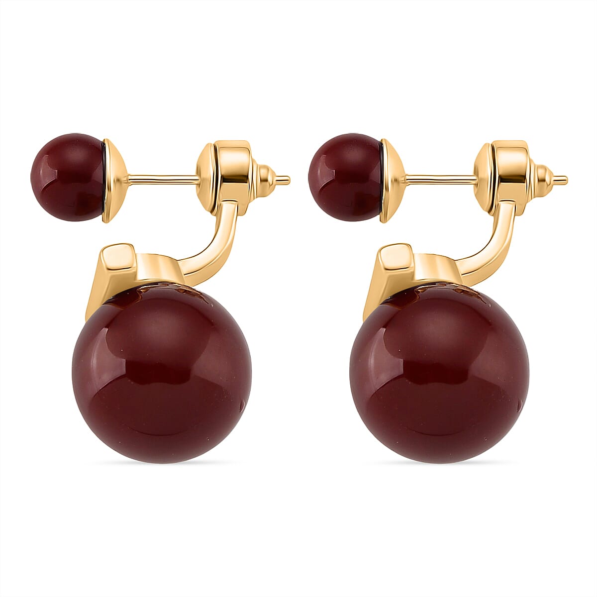 Sleeping Beauty Red colour Shell Pearl Beads Earring