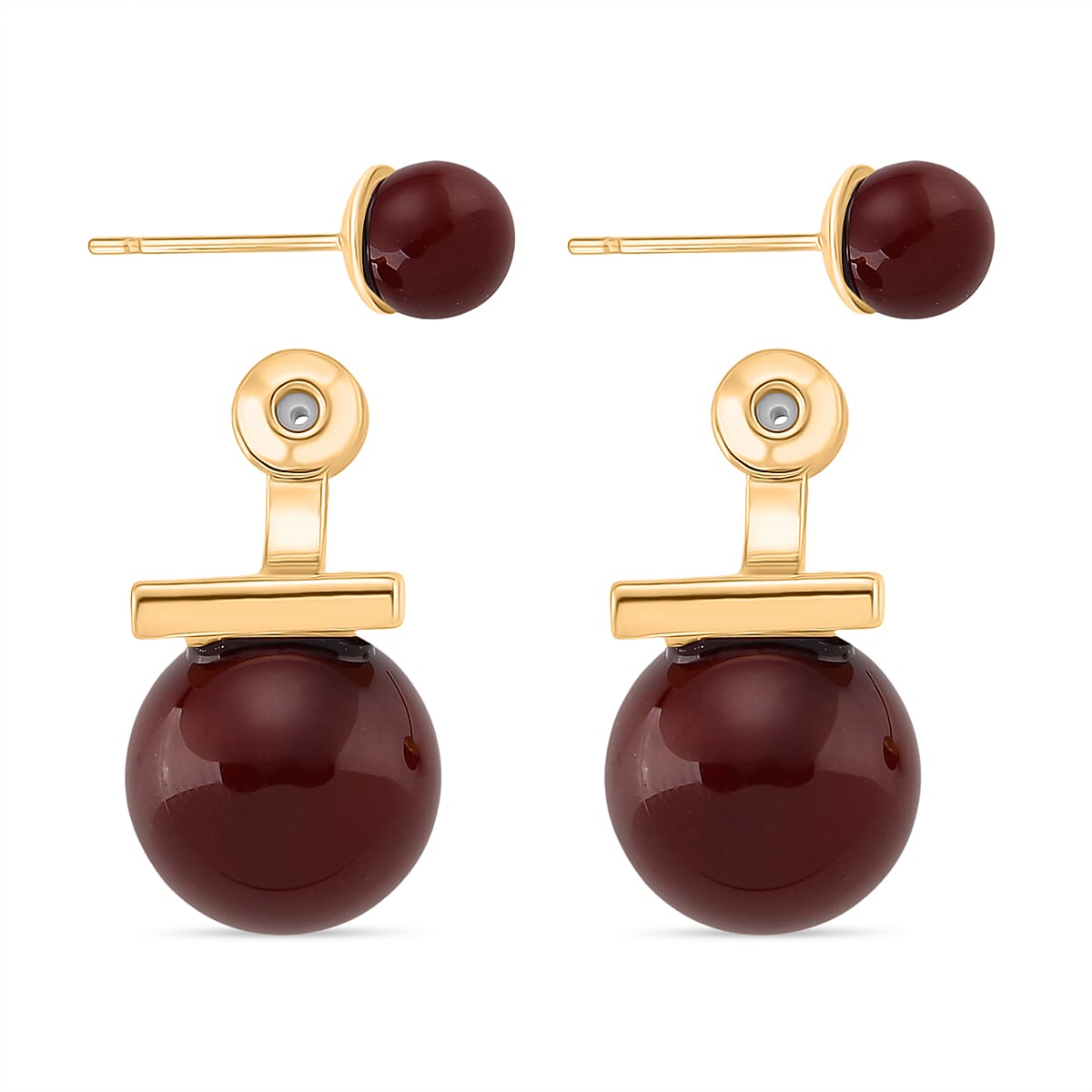 Sleeping Beauty Red colour Shell Pearl Beads Earring