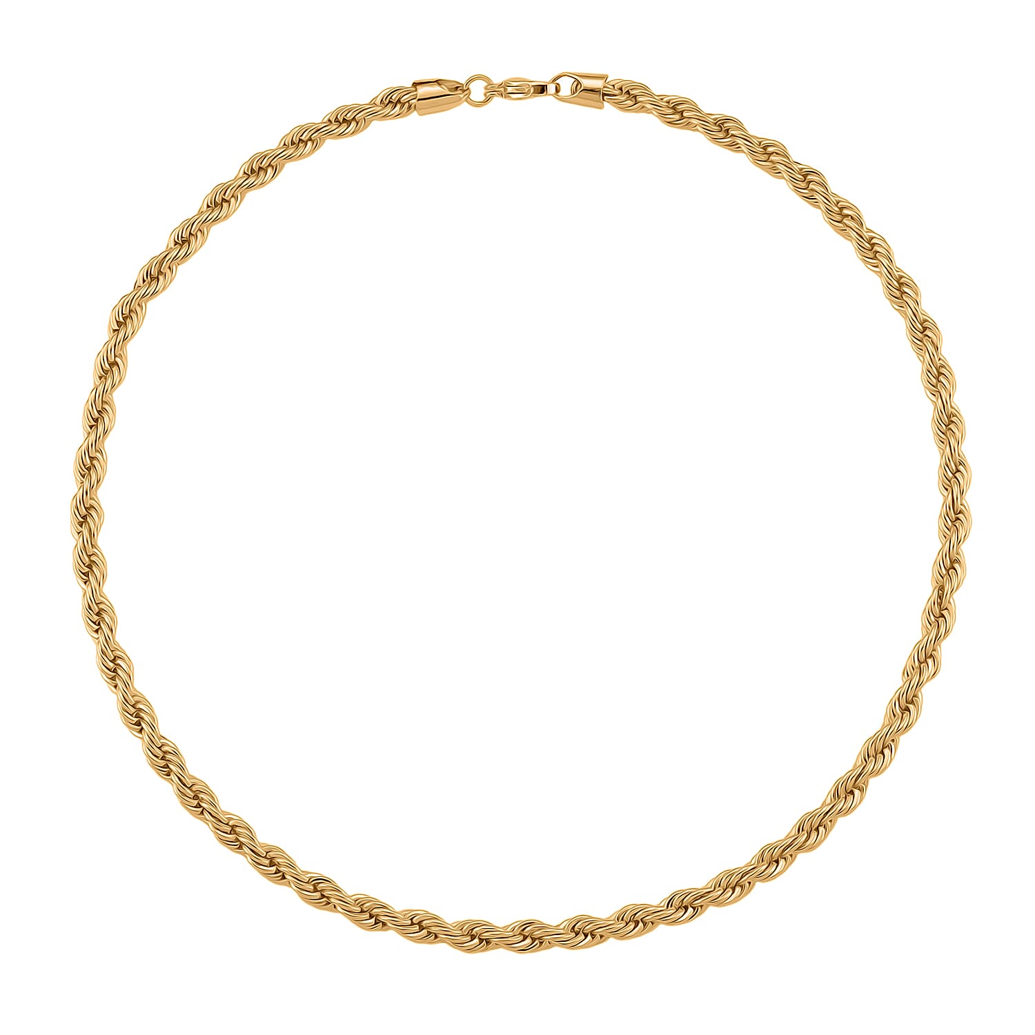 Chunky Rope Necklace (Size 18) in Yellow Gold Plated