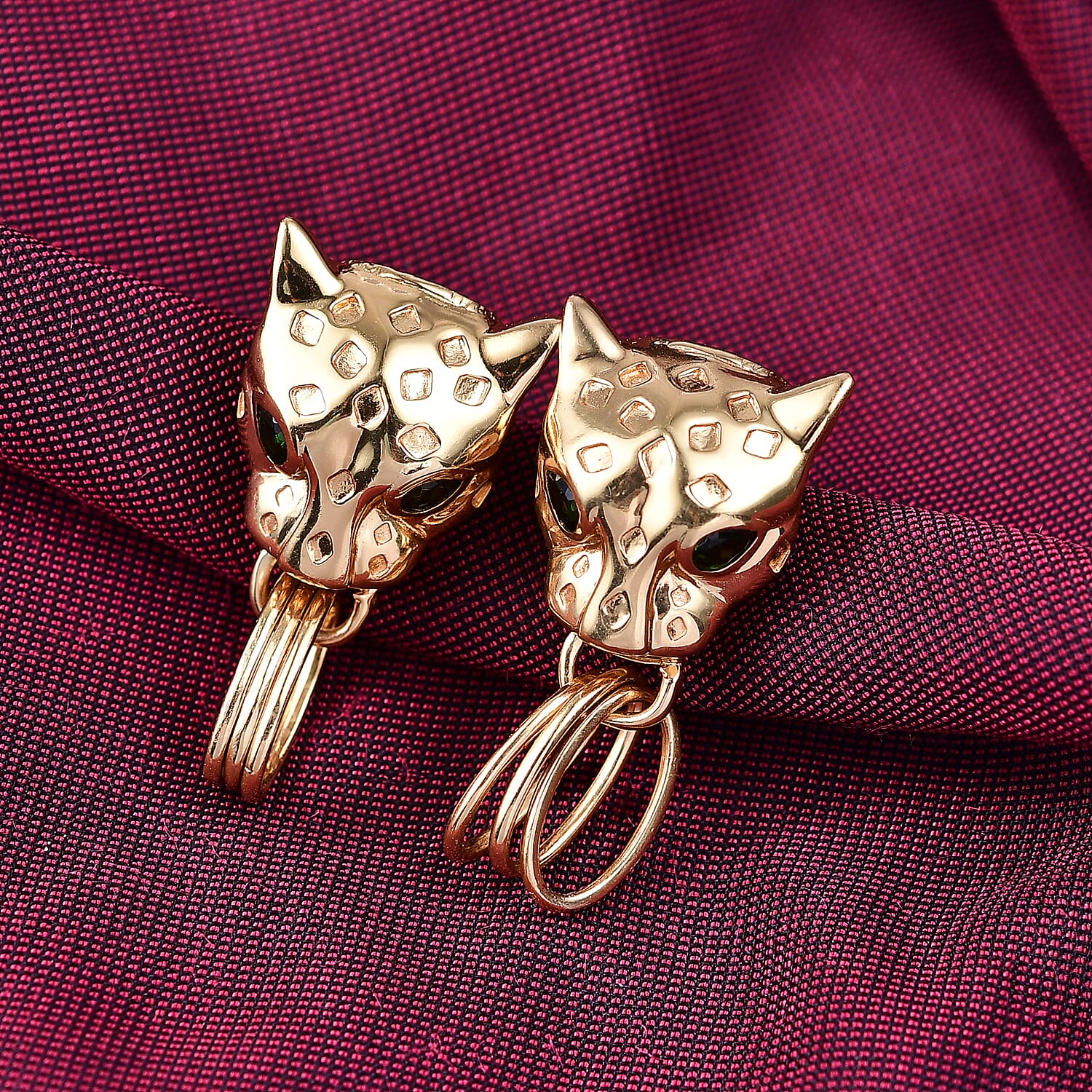 Designer Inspired - Panther Natural Chrome Diopside Earring