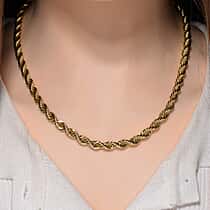 Chunky Rope Necklace (Size 24) in Yellow Gold Plated