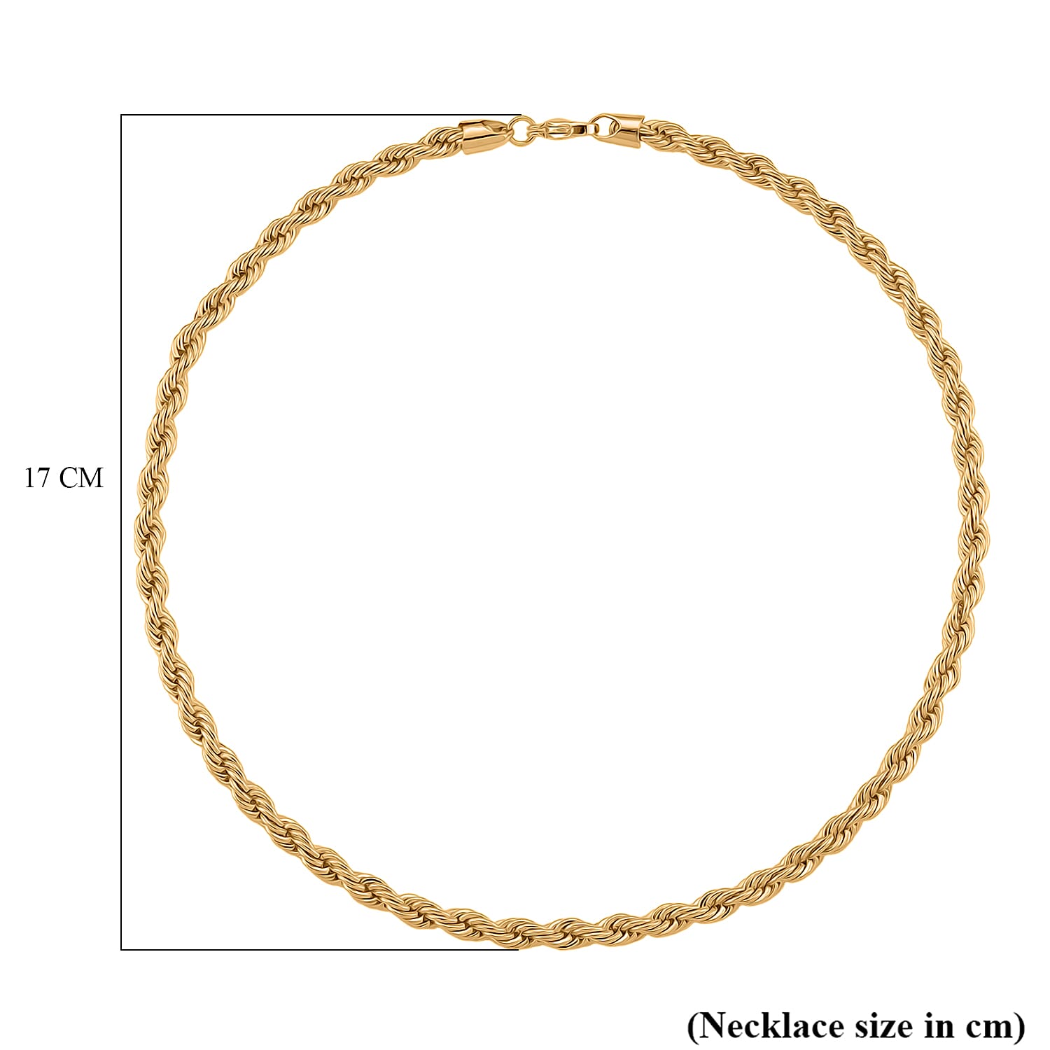 Chunky Rope Necklace (Size 24) in Yellow Gold Plated