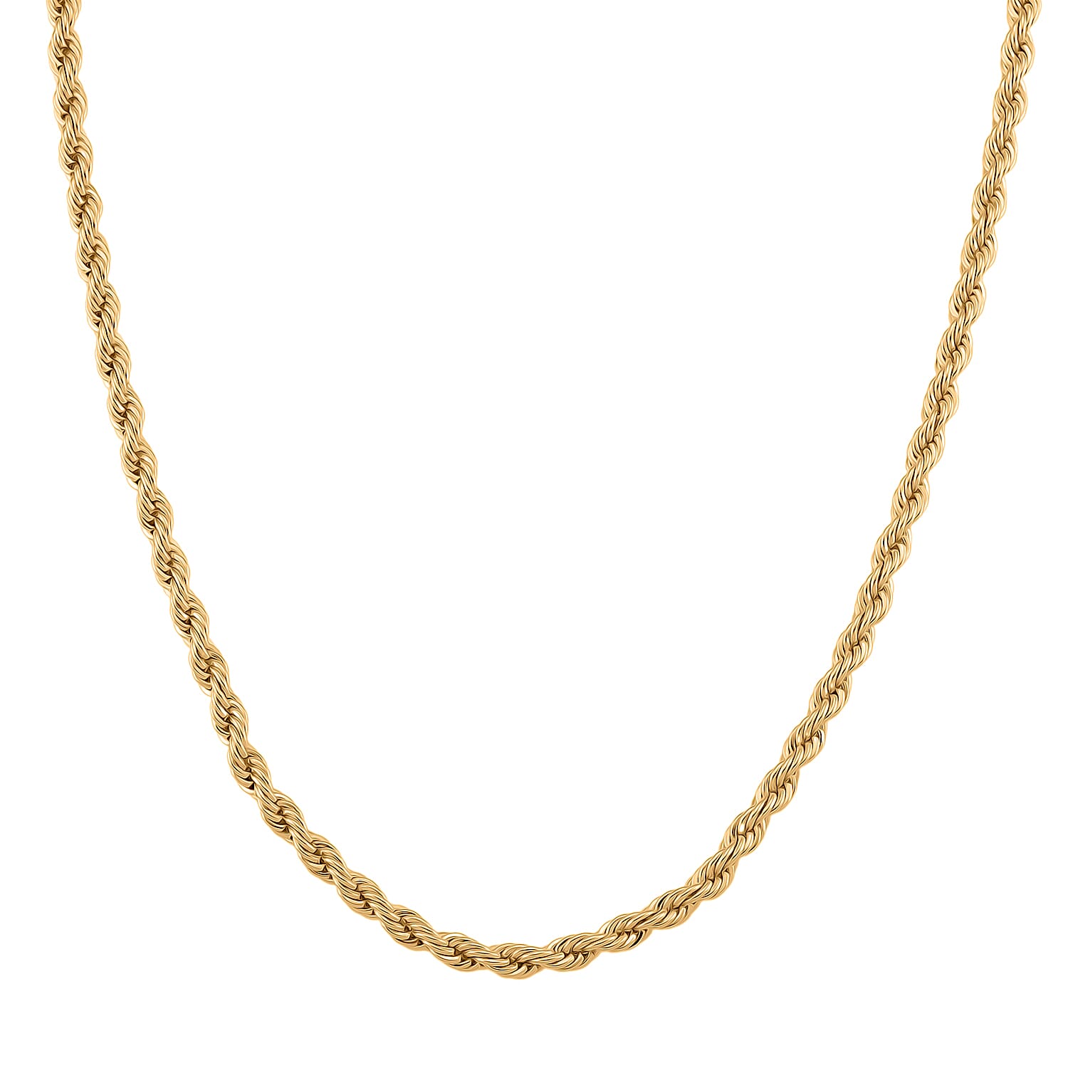 Chunky Rope Necklace (Size 20) in Yellow Gold Plated