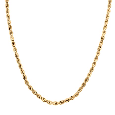 Chunky Rope Necklace (Size 20) in Yellow Gold Plated