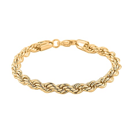 Chunky Rope Bracelet (Size 8) in Yellow Gold Plated