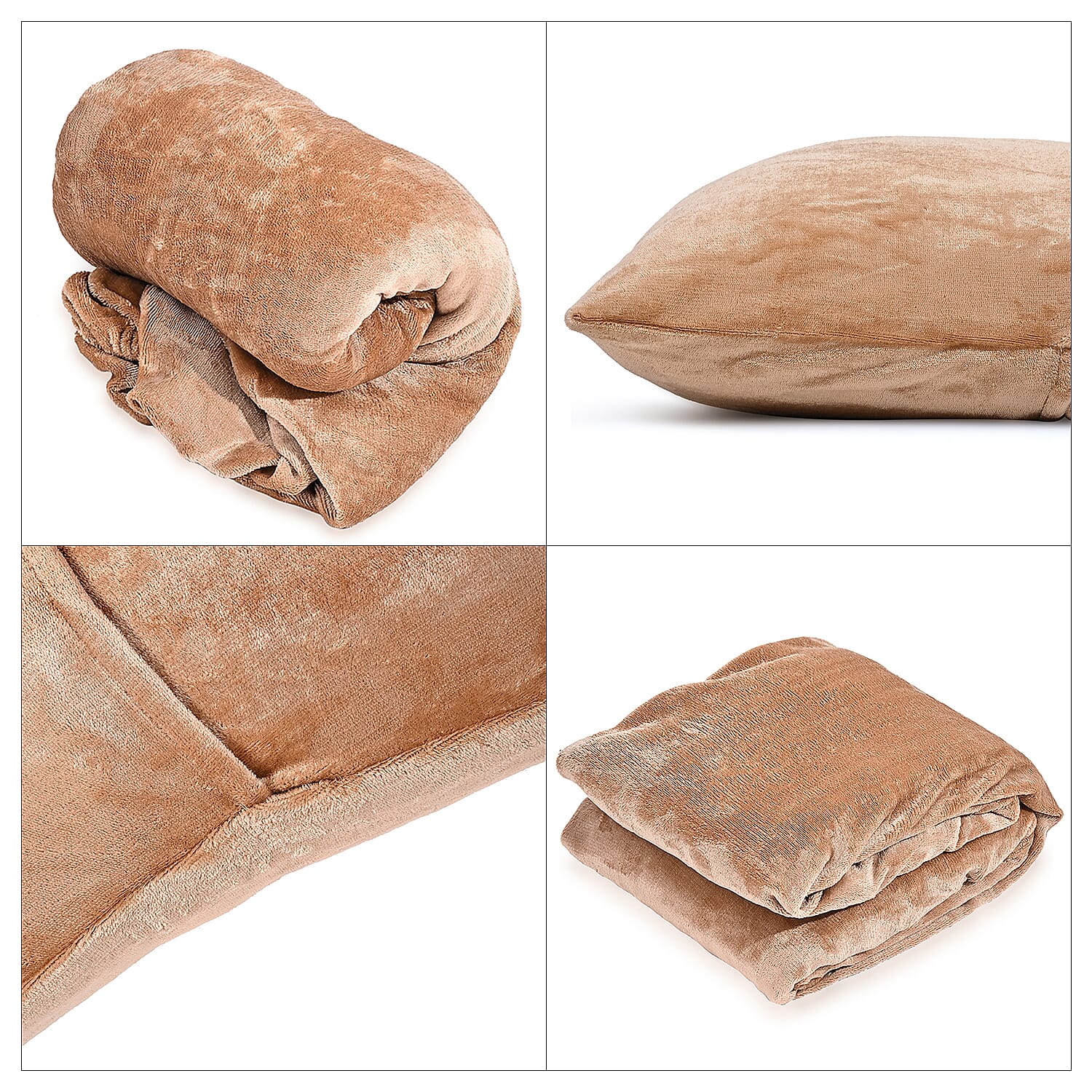 LIVMORE 3-Piece Teddy Flannel Bedding Set - inc. Fitted Sheet & 2 Pillowcases