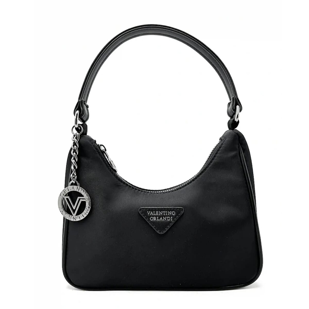 Valentino Orlandi Vegan Leather Shoulder Bag - Black