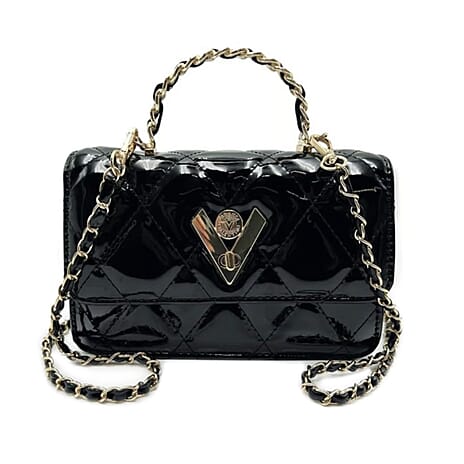 Valentino Orlandi Crossbody Bag (Size - One Size) - Black Patent