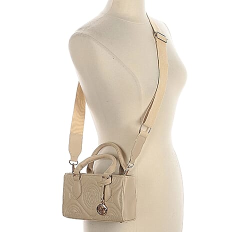 Valentino Orlandi Vegan Leather Tote Bag - Light Taupe