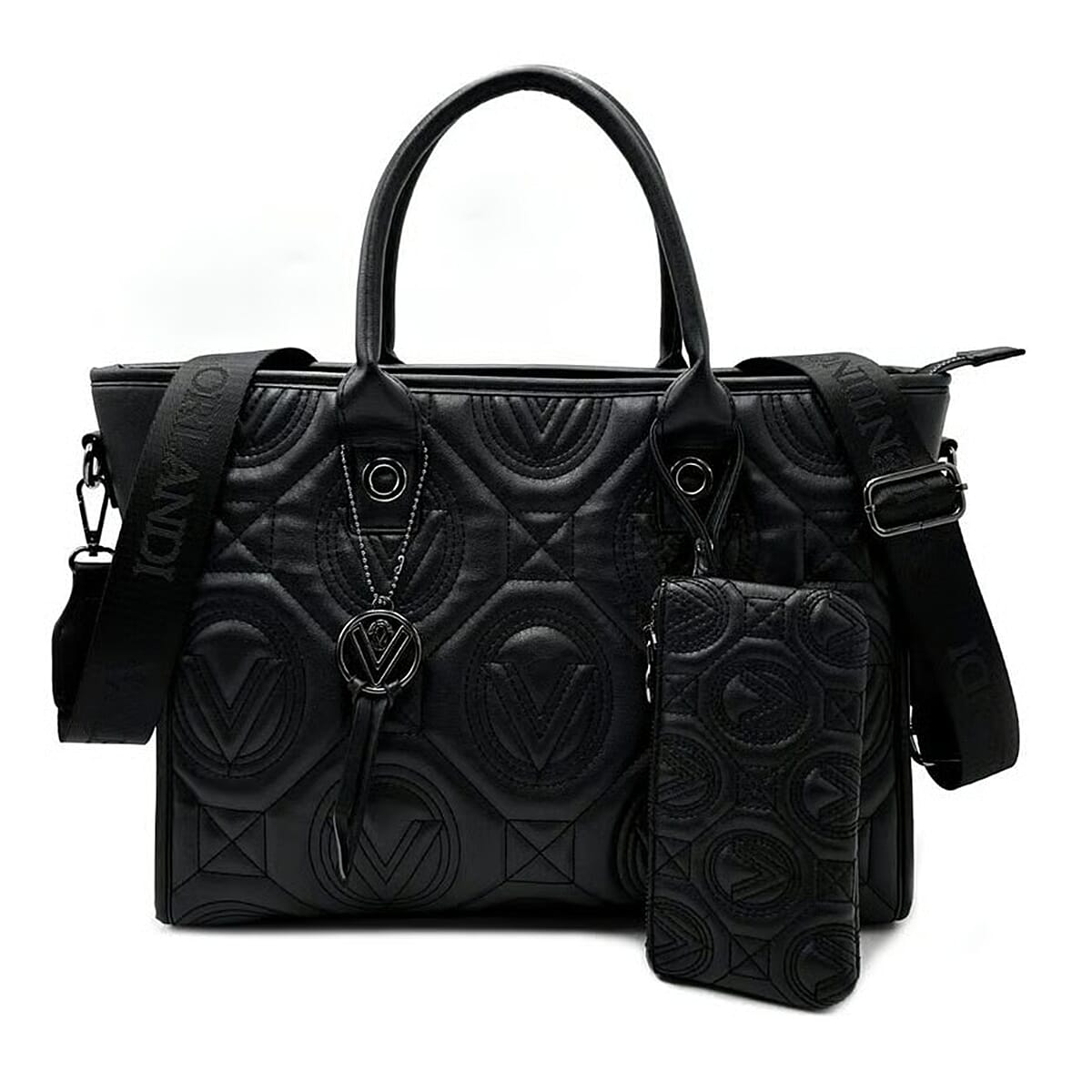 Valentino Orlandi Vegan Leather Tote Bag - Black