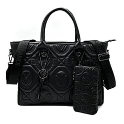 Valentino Orlandi Vegan Leather Tote Bag - Black