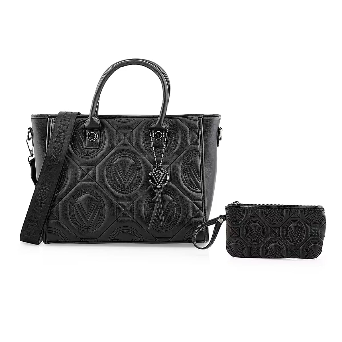 Valentino Orlandi Vegan Leather Tote Bag - Black