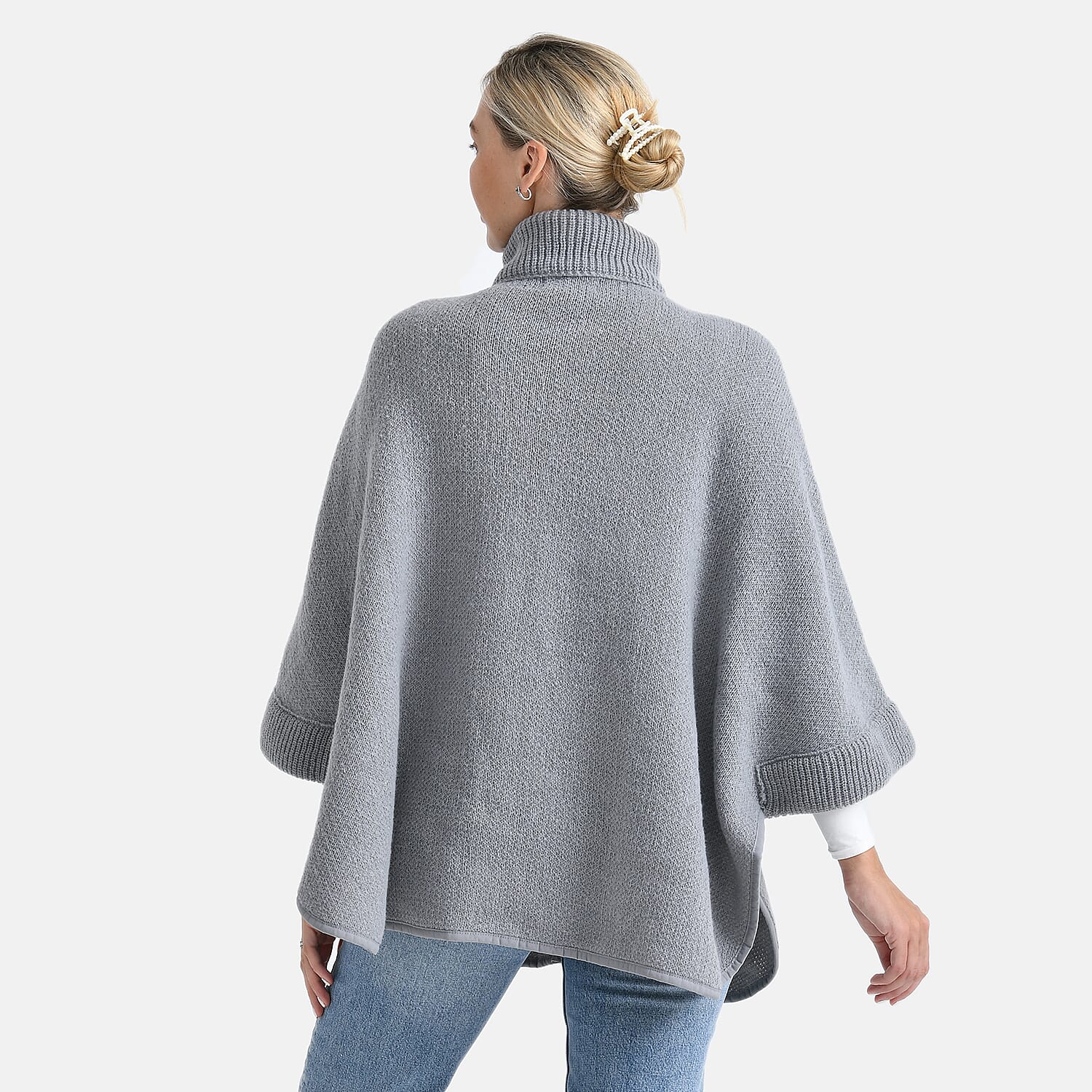 - Maisi High Tie Fleece Cardigan (One Size, 73 x 88 cm) - Grey