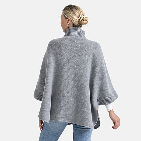 - Maisi High Tie Fleece Cardigan (One Size, 73 x 88 cm) - Grey