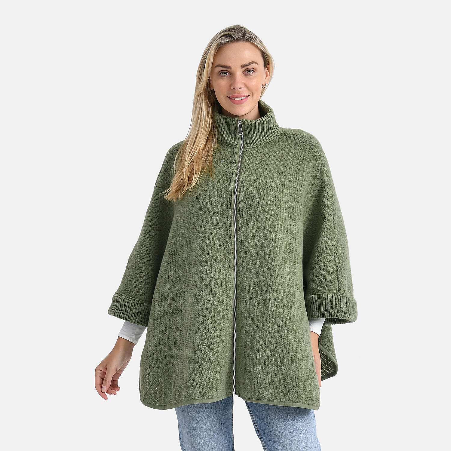 - Maisi High Tie Fleece Cardigan (One Size, 73 x 88 cm) - Green