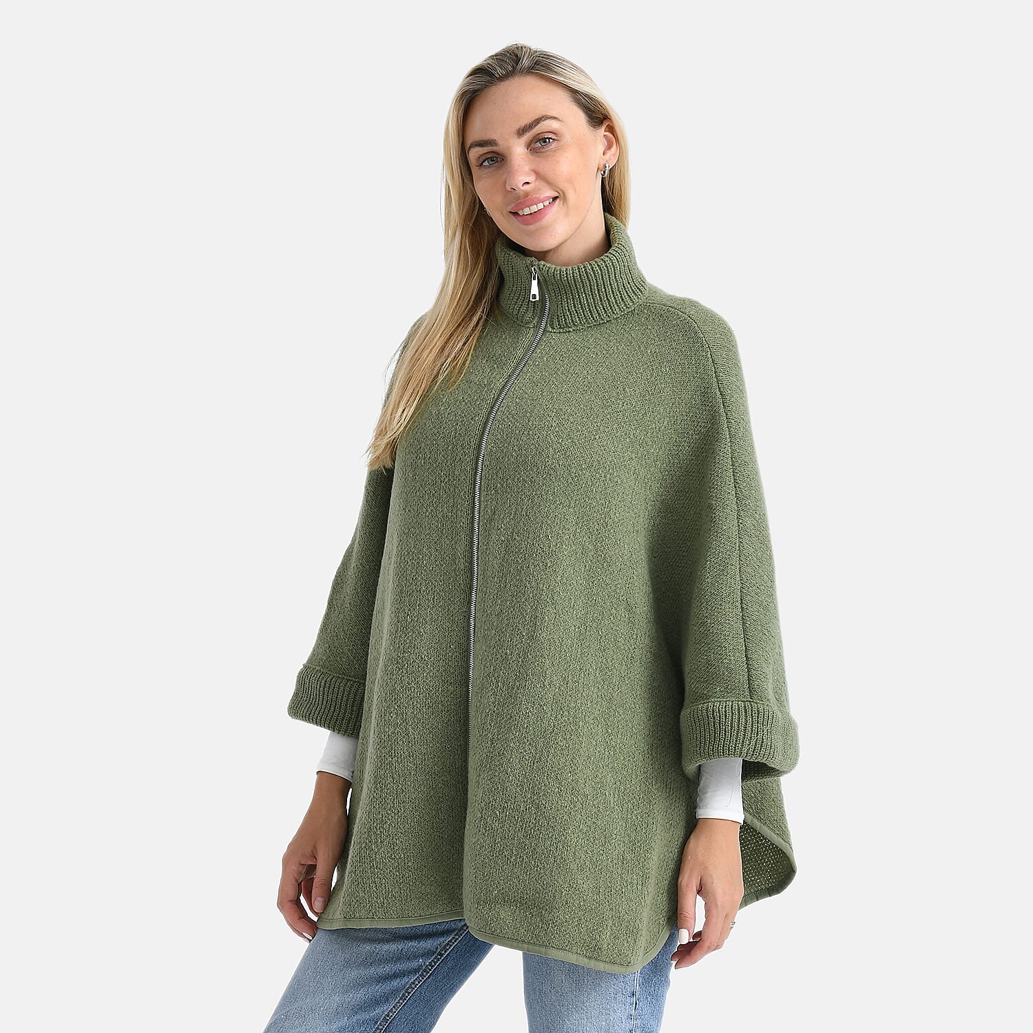 - Maisi High Tie Fleece Cardigan (One Size, 73 x 88 cm) - Green