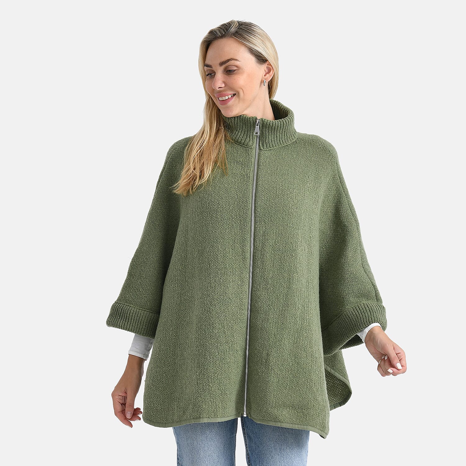 - Maisi High Tie Fleece Cardigan (One Size, 73 x 88 cm) - Green