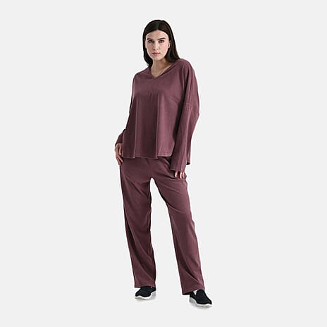 - Maisi Soft Brushed Super Comfort Casual Top (Size M) - Plum