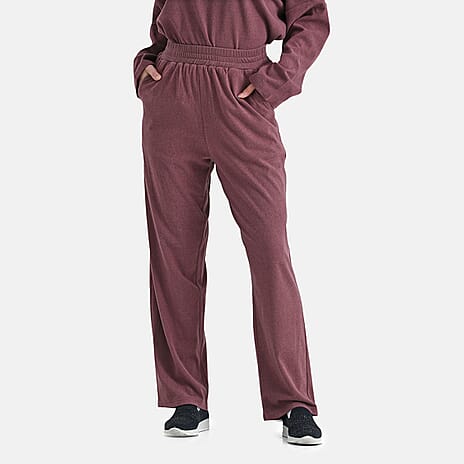 - Maisi Soft Brushed Super Comfort Casual Trousers (Size M) - Plum