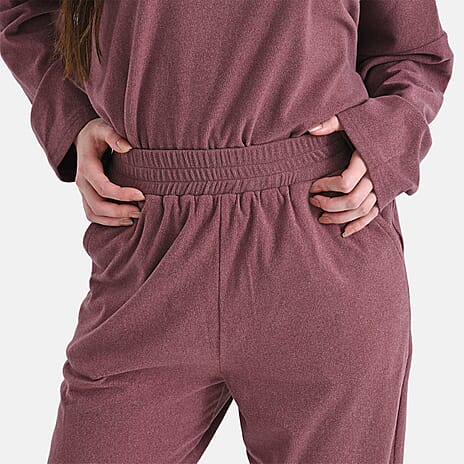 - Maisi Soft Brushed Super Comfort Casual Trousers (Size M) - Plum