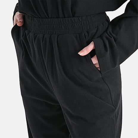 - Maisi Soft Brushed Super Comfort Casual Trousers (Size L) - Black