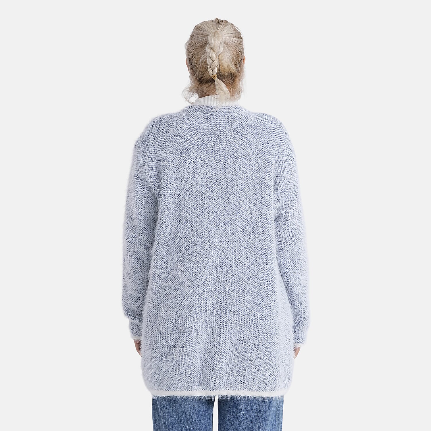 - MAISI Hoodless Coatigan (One Size, Fits UK 8-20) - Blue - White