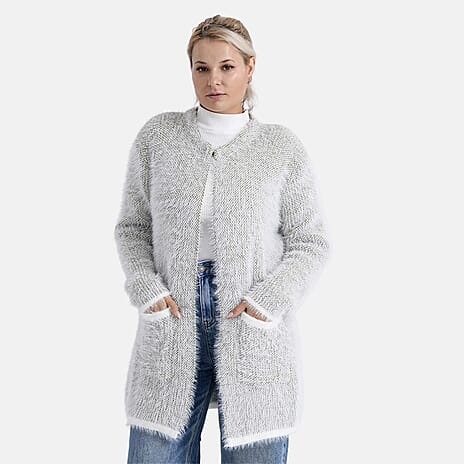 - MAISI Hoodless Coatigan (One Size, Fits UK 8-20) - Khaki Green - White