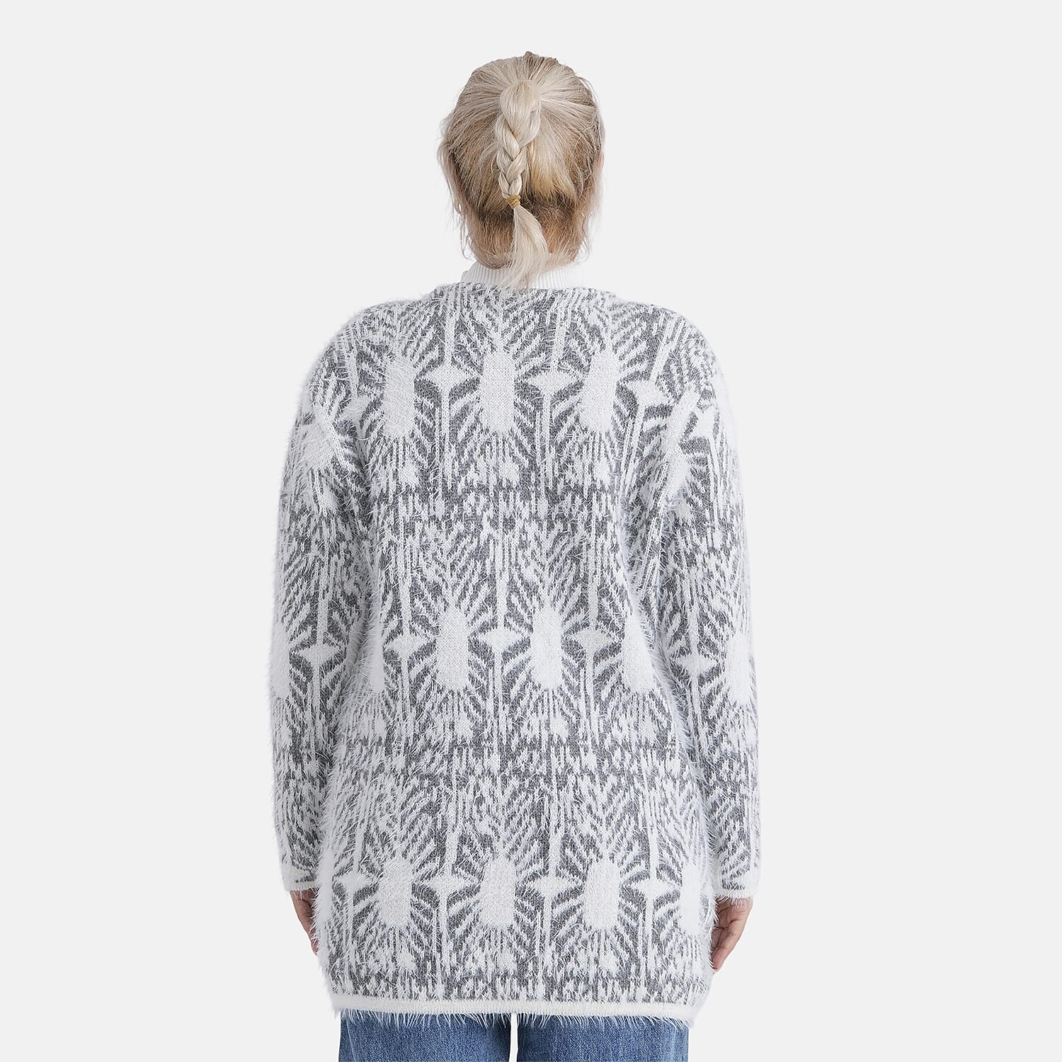 & Maisi Patterned Cardigan (Size - One Size) - Grey