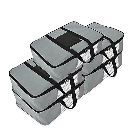 Set of 5 Non-Woven Fabric Storage Bags - Grey