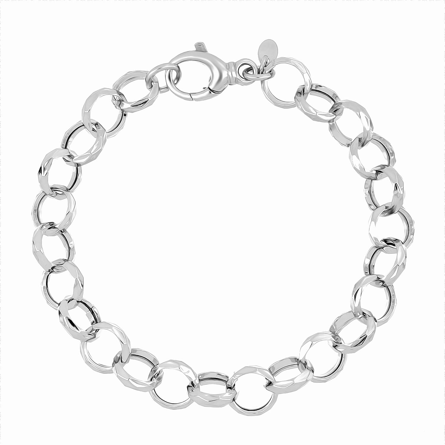 LaBella Fine Italian Jewellery - Handmade Sterling Silver Bracelet (Size - 7.5) with Lobster Clasp, Silver Wt. 9.80 Gms.