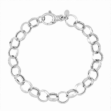 LaBella Fine Italian Jewellery - Handmade Sterling Silver Bracelet (Size - 7.5) with Lobster Clasp, Silver Wt. 9.80 Gms.