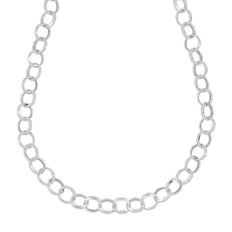 LaBella Fine Italian Jewellery - Handmade Sterling Silver Belcher Necklace (Size - 20) with Lobster Clasp