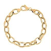 LaBella Fine Italian Jewellery - Handmade Sterling Silver Bracelet (Size - 7.5) with Lobster Clasp in Yellow Gold Plating, Silver Wt. 10.50 Gms.