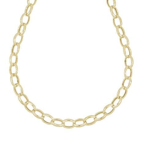 LaBella Fine Italian Jewellery - Handmade Sterling Silver Necklace (Size - 22) with Lobster Clasp in Yellow Gold Plating