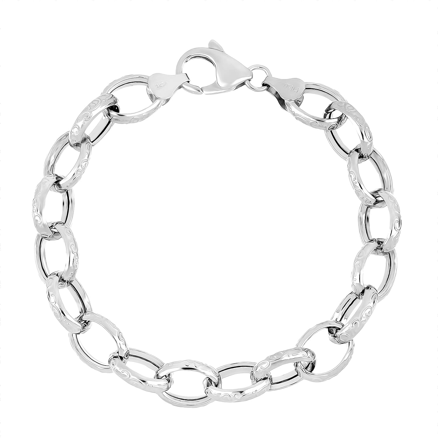 LaBella Fine Italian Jewellery - Handmade Sterling Silver Bracelet (Size - 7.5) with Lobster Clasp, Silver Wt. 10.50 Gms.