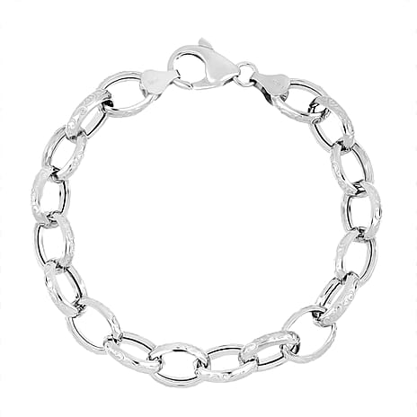 LaBella Fine Italian Jewellery - Handmade Sterling Silver Bracelet (Size - 7.5) with Lobster Clasp, Silver Wt. 10.50 Gms.