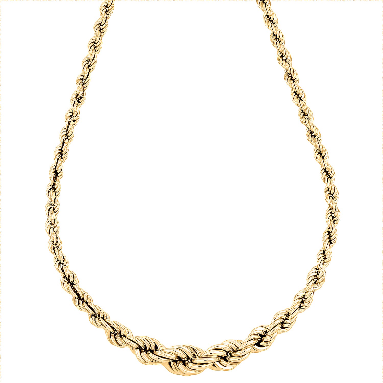 LaBella Fine Italian Jewellery - Handmade Sterling Silver Necklace (Size - 20) with Lobster Clasp in Yellow Gold Plating, Silver Wt. 22.10 Gms.