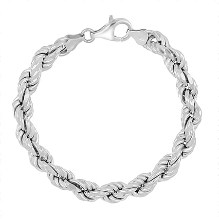 LaBella Fine Italian Jewellery - Handmade Sterling Silver Bracelet (Size - 7.5) with Lobster Clasp, Silver Wt. 14.00 Gms.