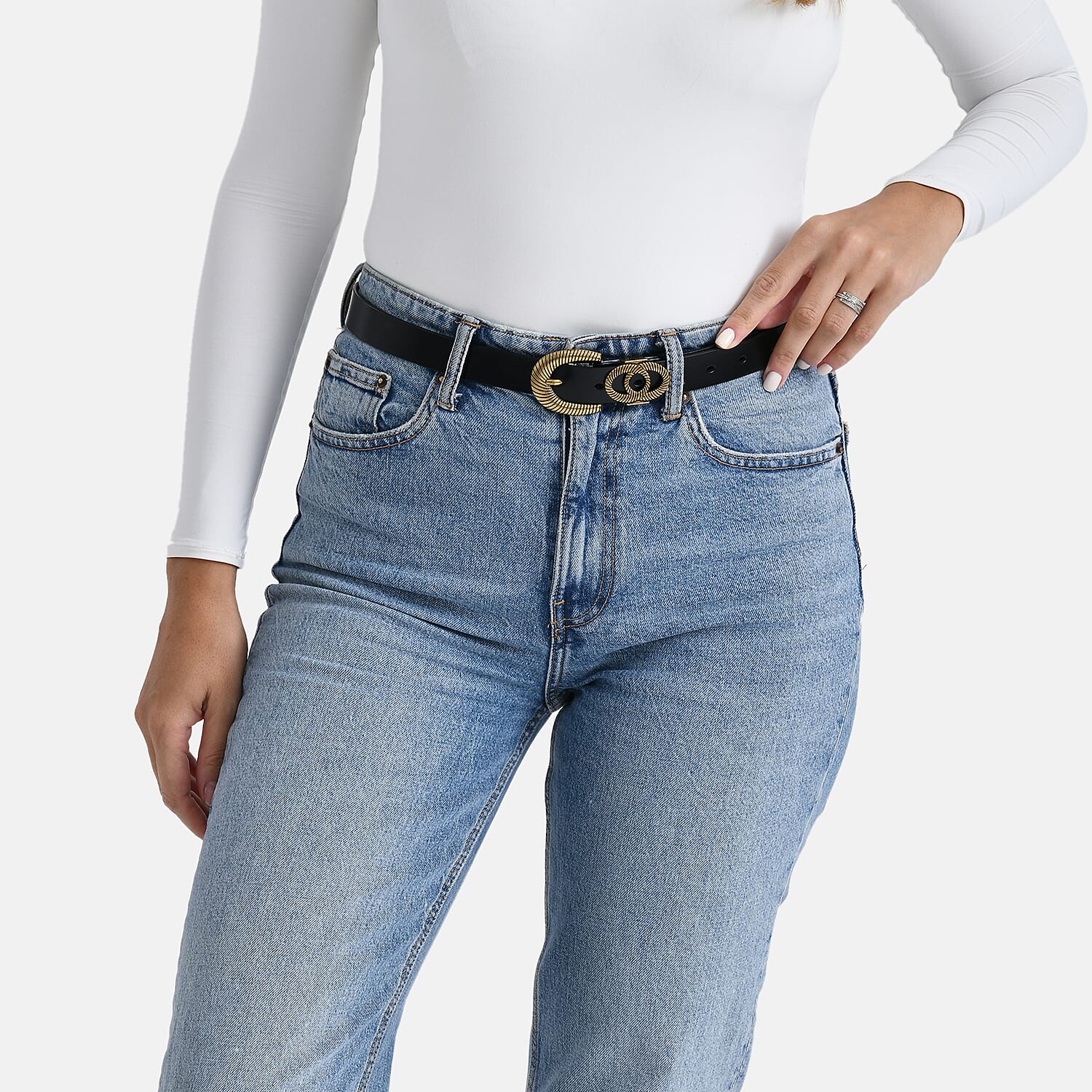 Genunine Leather Belt with Statement Buckle