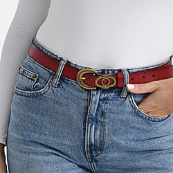 Genunine Leather Belt with Statement Buckle