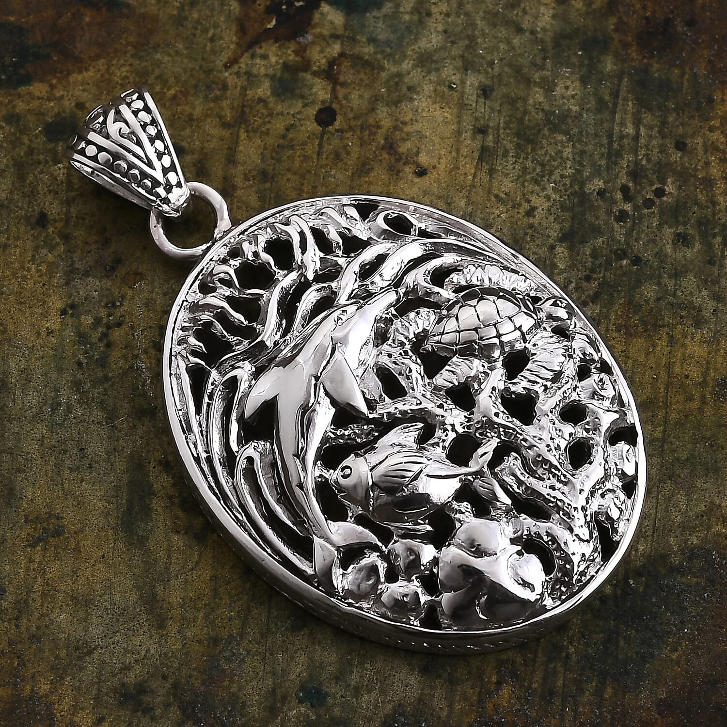 Royal Bali Collection Sterling Silver Ocean-Themed Pendant