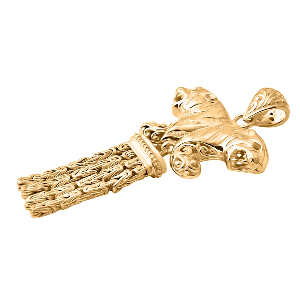 Royal Bali Collection Sterling Silver Pendant in 22K Vermeil Yellow Gold Plated, Silver Wt. 11.90 Gms.