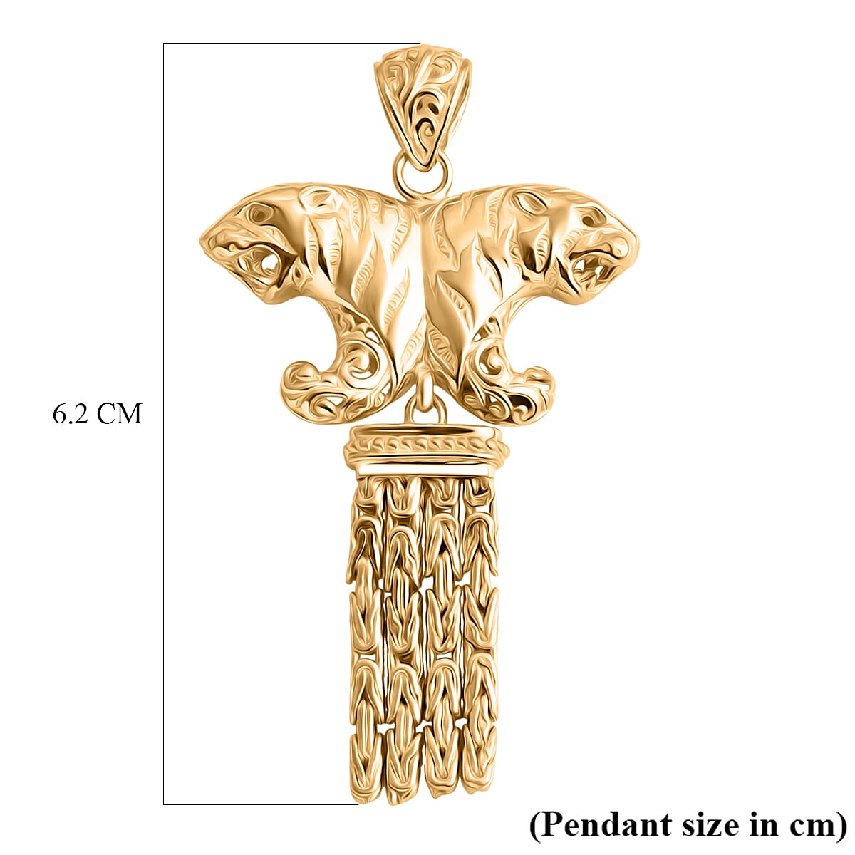 Royal Bali Collection Sterling Silver Pendant in 22K Vermeil Yellow Gold Plated, Silver Wt. 11.90 Gms.