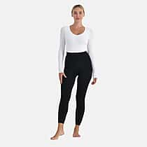 Tamsy Close Out High Waist Fleece Thermal Leggings (Size M) - Black