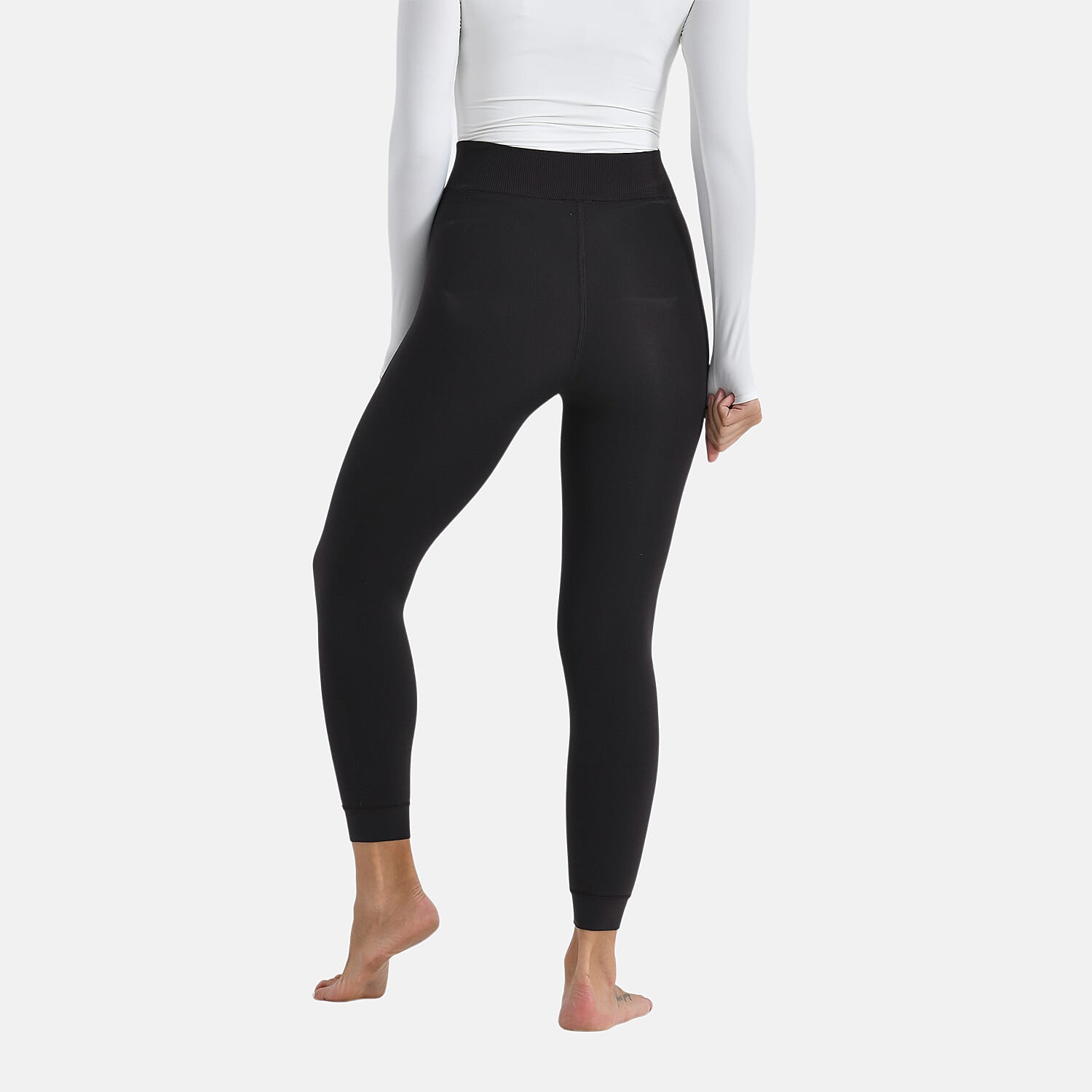 Tamsy Close Out High Waist Fleece Thermal Leggings (Size M) - Brown