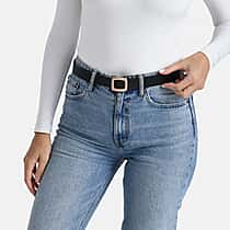 Genunine Leather Belt (Size M, 107 cm) - Black