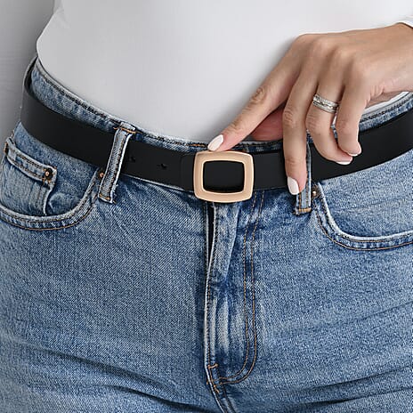 Genunine Leather Belt (Size L, 122 cm) - Black