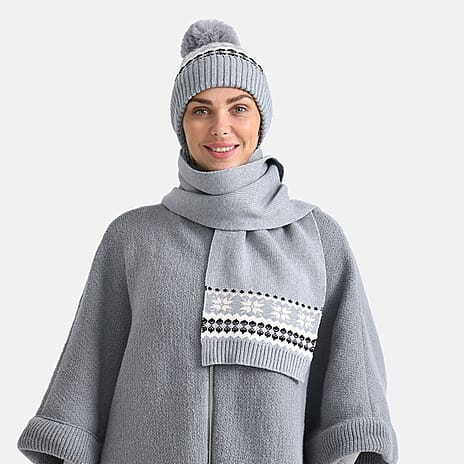 BRAND NEW LAUNCH - MUST HAVE -Styled By Set of 2 Hat - Scarves - Grey