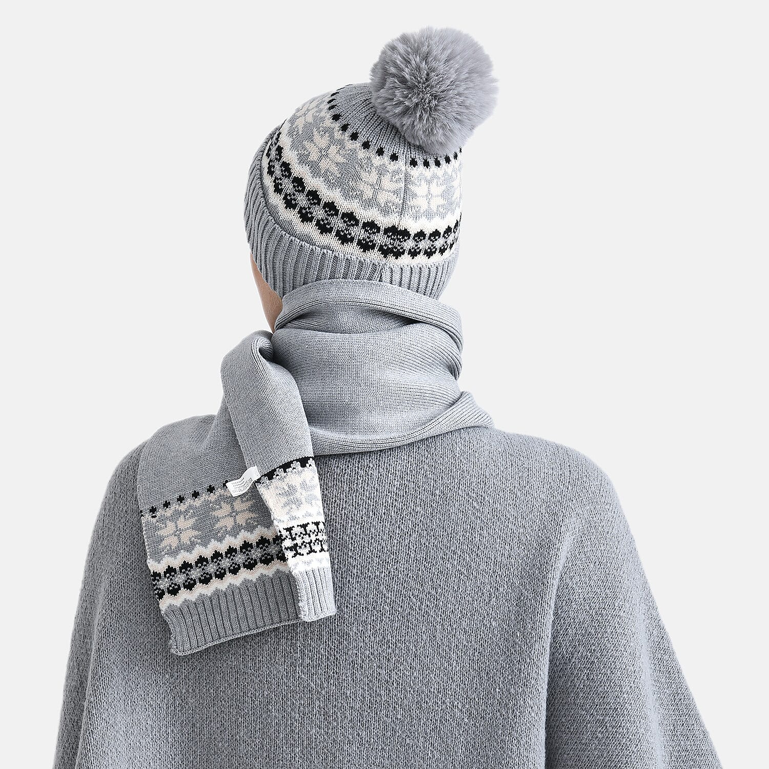 Styled By 2 Piece Set Hat - Scarf - Grey