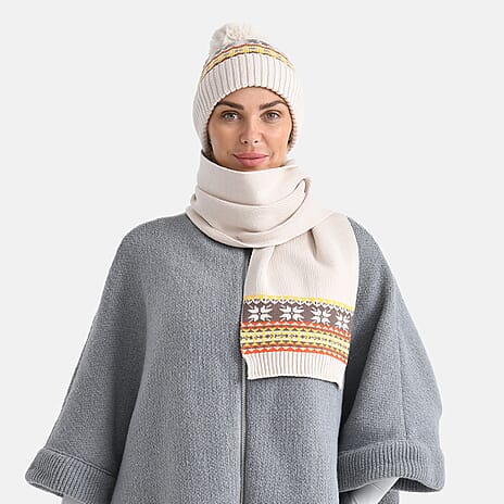 BRAND NEW LAUNCH - MUST HAVE -Styled By Set of 2 Hat - Scarves - Beige